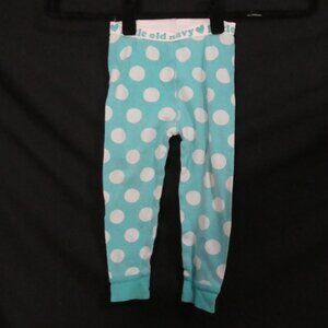 OLD NAVY 2T  Toddler Girls Turquoise & White Polka Dot Leggings